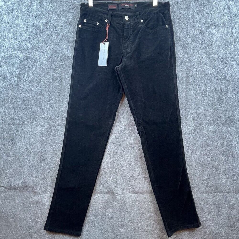 Fabrizio Gianni Jeans Women 4 Black Straight Soft Corduroy Stretch‎ Slim Fit